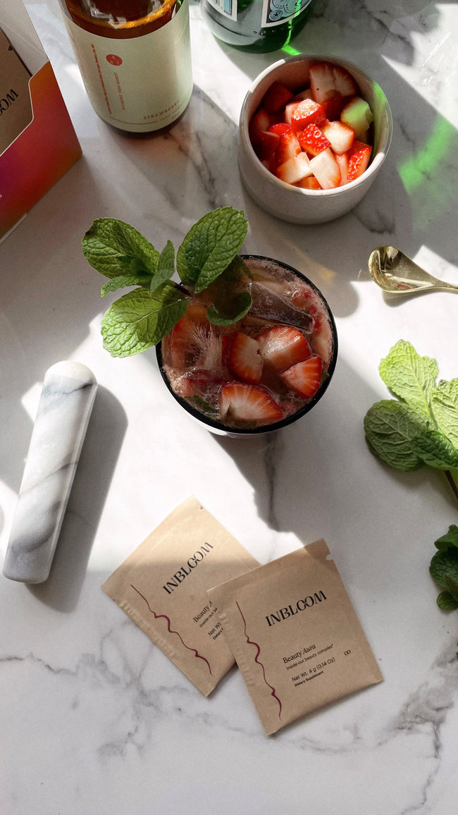Glowing Strawberry Mojito Mocktail
